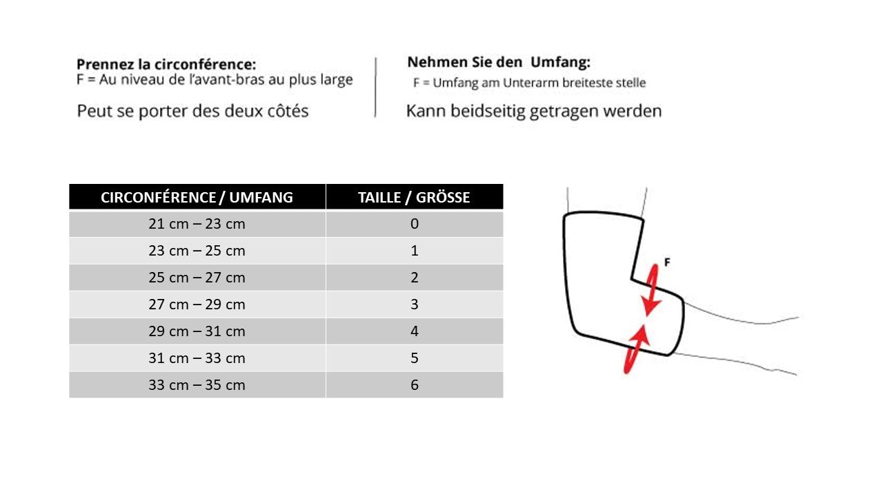 Tableau taille EpiTrain Bauerfeind